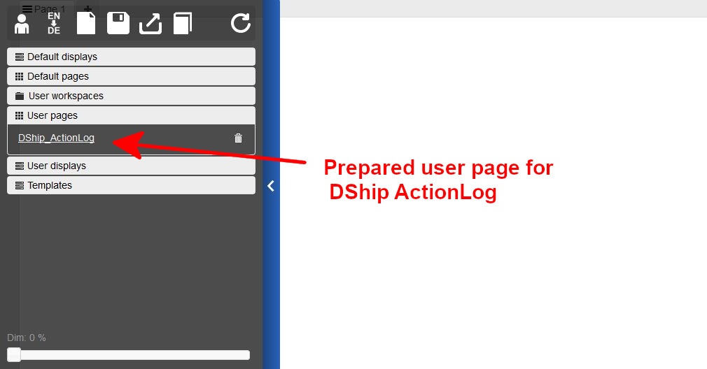 Go to User pages and choose DShip ActionLog